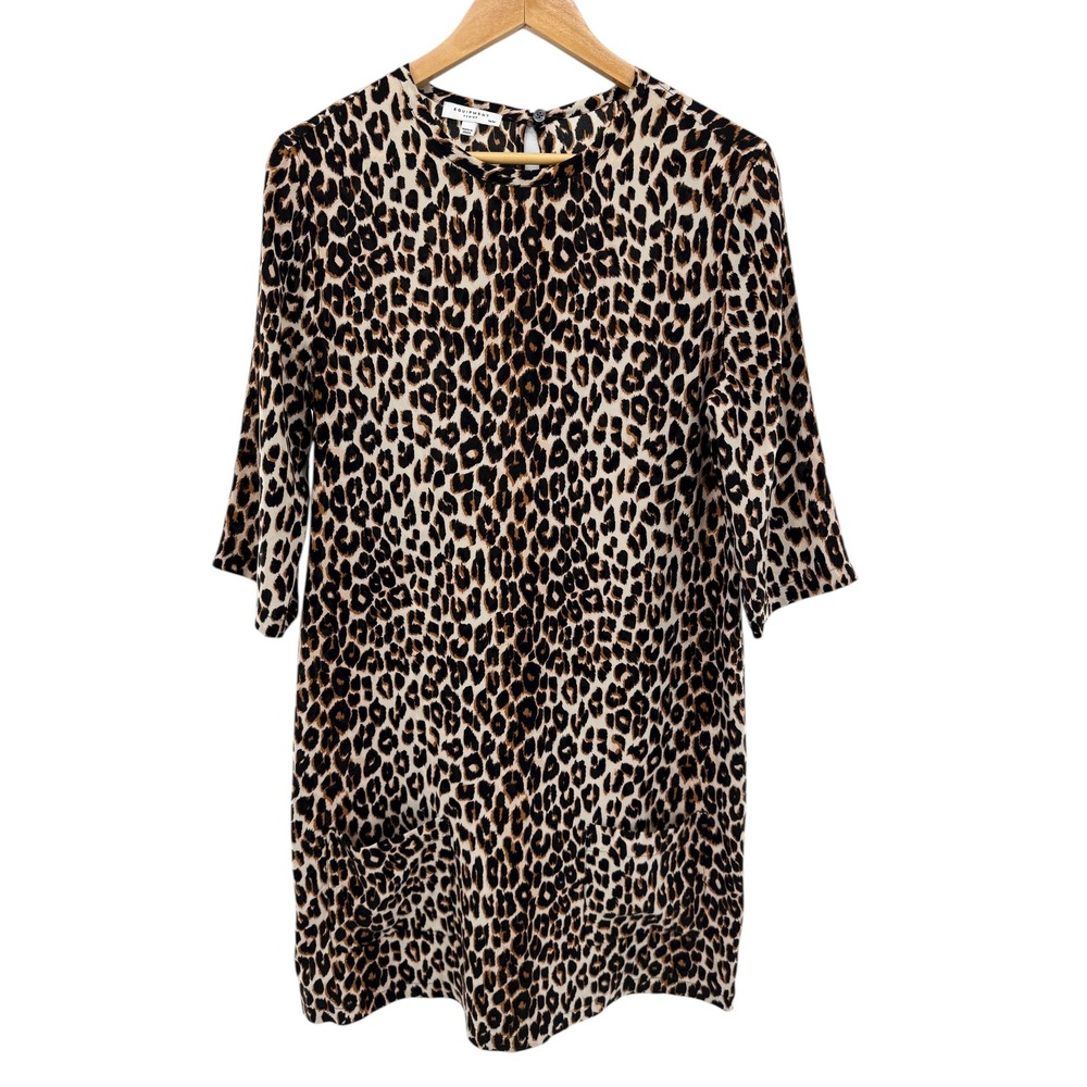 Equipment Aubrey 100% Silk Leopard‎ Print Mini Dress Medium Revolve Animal Print
